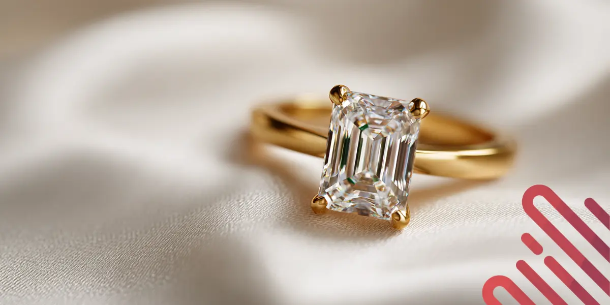 anillo joya corte esmeralda